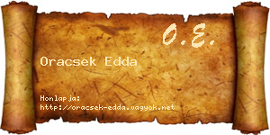 Oracsek Edda névjegykártya